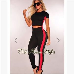 Black Red Green Two Piece Set Size Small